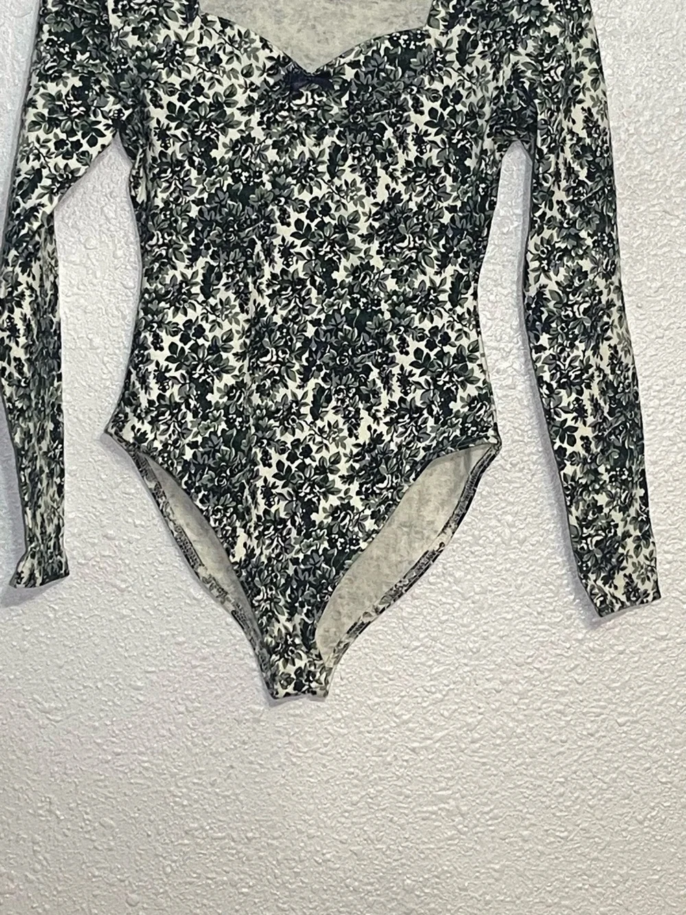 Bodywear women’s Long-Sleeve One-Piece floral Swimsuit  size medium